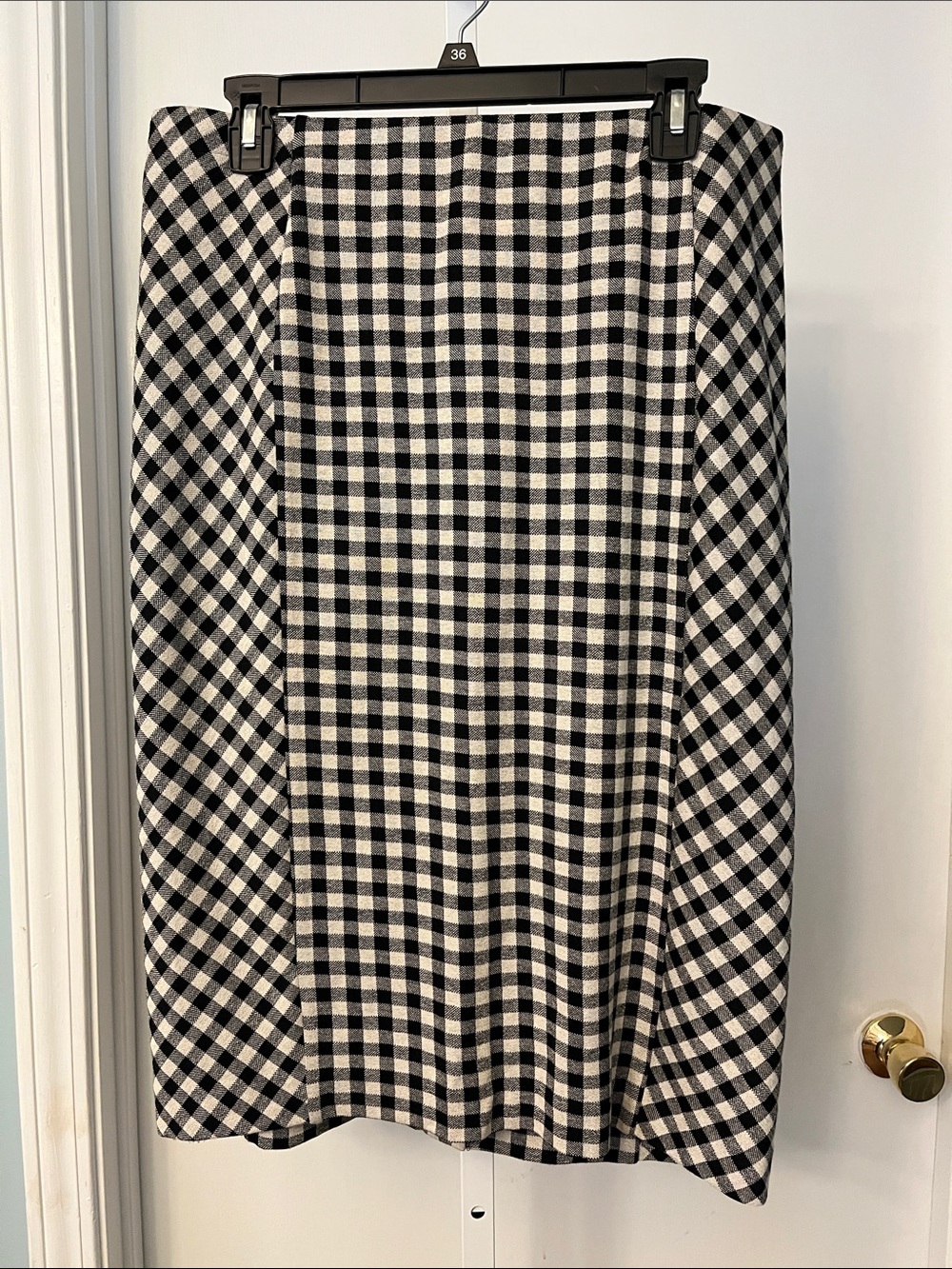 J. Jill Black and White Gingham Pencil Skirt